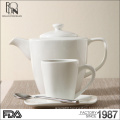 New design fashion tea cup set white china restaurant ceramic mug coffee porcelain mug with saucer teapot